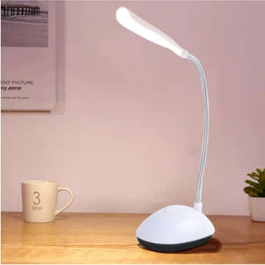 Sedoa Portatif Taşınabilir Pilli Masa Lambası Beyaz LED Işıklı Mini Masa