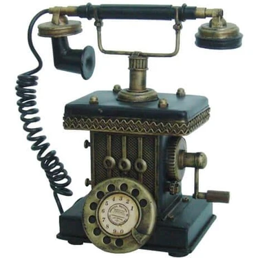Hedivio Dekoratif Metal Kumbaralı Telefon Biblo Hediyelik Vintage Tasarım Çok Renkli El