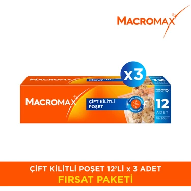 Macromax Çift Kilitli Poşet X3