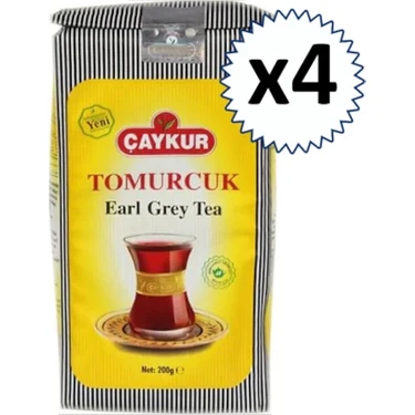 Çaykur Tomurcuk Siyah Çay 200 gr 4'lü Kaliteli Earl Grey Aromalı Doğal Yaprak