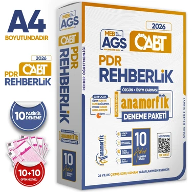 Karakutu Yayınları 2026 Kpss Meb-Ags Öabt Pdr/rehberlik Öğretmenliği Deneme Teni Sistem Özgün 10LU