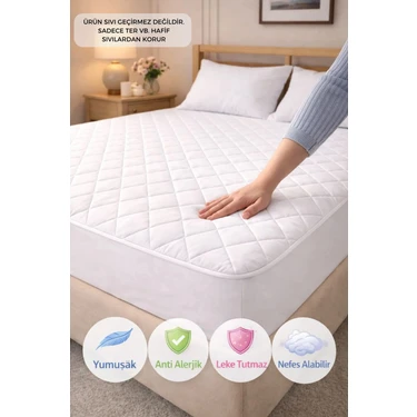 Formeya Adelya Soft Kumaş Kapitone Fitted Yatak Koruyucu Alez Tek Çift