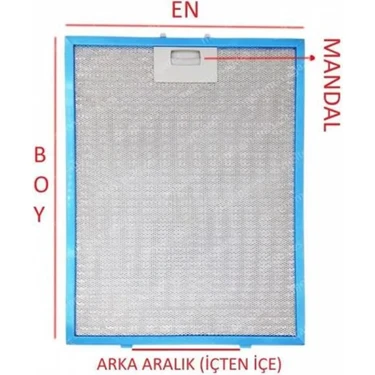 Vestel Aspiratör & Davlumbaz Alüminyum Yağ Filtresi 262X253 mm Yıkanabilir