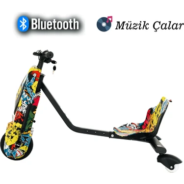 T-Scooter Drift Car Elektrikli Kaykay Hoverboard Sarı