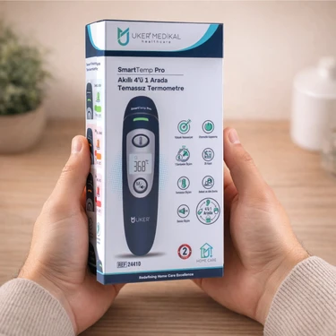Uker Smarttemp Pro Temassız Termometre 4’ü 1 Arada Kulak Alın Ateş Ölçer Renkli