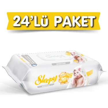 Sleepy Sensitive 90 Yapraklı Islak Havlu Mendil 24'lü Paket 2160 Yaprak Hassas Temizlik