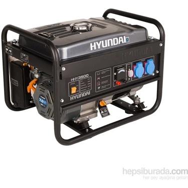 Hyundai HHY3500 Jeneratör 3,5kVA Benzinli 3000 W Güç ile Endüstriyel Kullanım İçin
