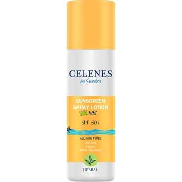 Celenes By Sweden Herbal Güneş Koruyucu Losyon Sprey 150 ml 50+ SPF Tüm Cilt Tipleri İçin