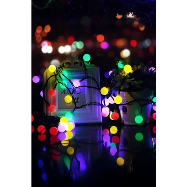 Onetick Güneş Enerjili Renkli 7 Metre 50 LED (Dış Mekan, Kamp, Bahçe, Yılbaşı, Ağaç Süsleme