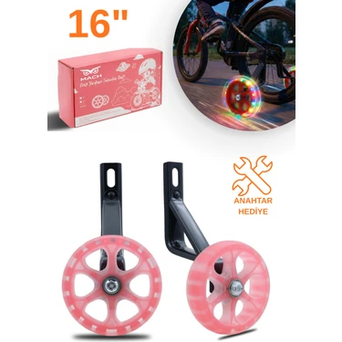 Mach 16 Jant Bisiklet Uyumlu Işıklı Yan Destek Tekerleği, Yardımcı Tekerlek