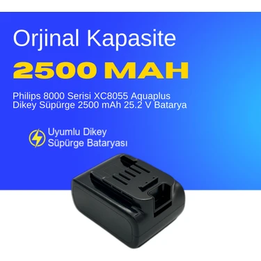 Philips 8000 Serisi XC8055 Aquaplus Dikey Süpürge 2500 mAh Fiyatı