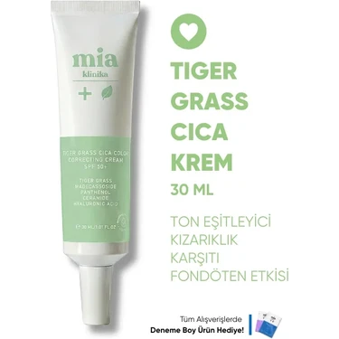 Mia Klinika Tiger Grass Kızarıklık Karşıtı Ton Eşitleyici Krem 30 ml E Vitamini İçeren Etkili