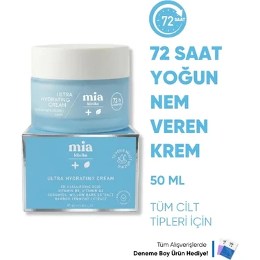 Mia Klinika 72 Saat Etkili Su Bazlı Yoğun Nemlendirici Yüz