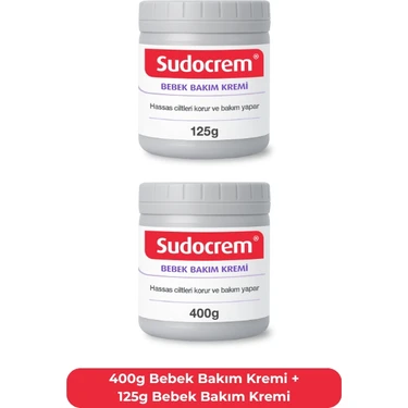 Sudocrem Bebek Bakım Kremi 400 g 125 g (2'li Set) Hassas Ciltler İçin Koruma