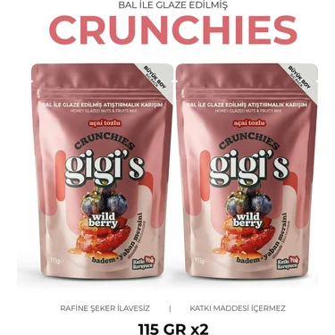 Gigis Food Bal Glazeli Açai Tozlu Badem ve Yaban Mersinli Atıştırmalık - Kuruyemiş ve Kuru Meyveli