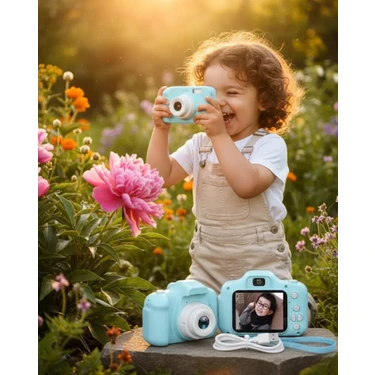 Marsilyan Mavi Kompakt Mini Kamera Hd Video ve Fotoğraf Çekim Özellikli Şarjlı