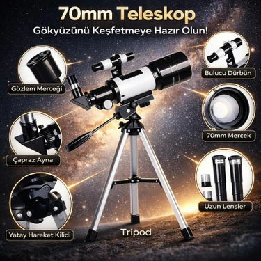 売れました！！ Multizone Astronomik Teleskop 70MM 150X Ay Gezegen Yıldız Fiyatı