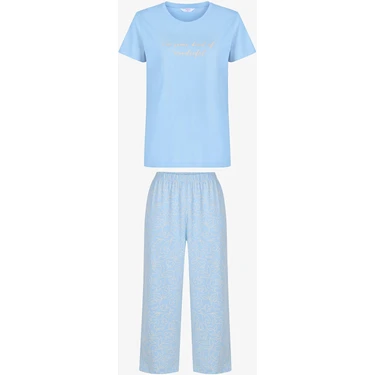 Penti Açık Mavi Wonderful Pamuklu Kapri Pijama