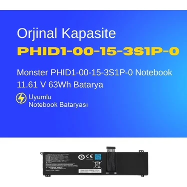 Ümit Maker Monster PHID1-00-15-3S1P-0 Notebook 11.61 V 63Wh Fiyatı