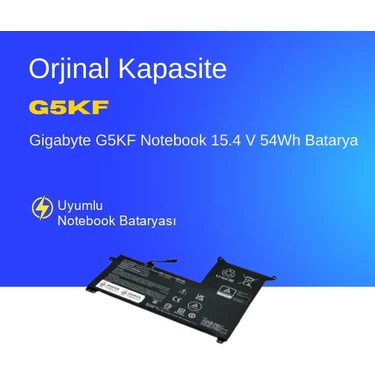 Gigabyte G5KF Notebook 15.4 V 54Wh Batarya – Orjinal Uyumlu, Fiyatı