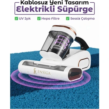 Ensiga Kablosuz Yeni Tasarım Uv Işık ve Hepa Filtre ile Oem Yatak Temizleyici Yatak Toz Elektrikli