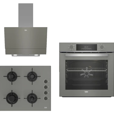 Beko New Grey Star 3lü Ankastre Set ( Bfc 330 G - Bocd T 6011 Eg - Bde 6050 G