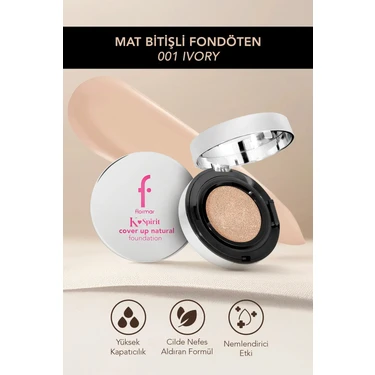 Flormar K-Spirit Cover Up Yüksek Kapatıcı Uzun Süre Kalıcı Yarı Mat Cushion Fondöten - 001