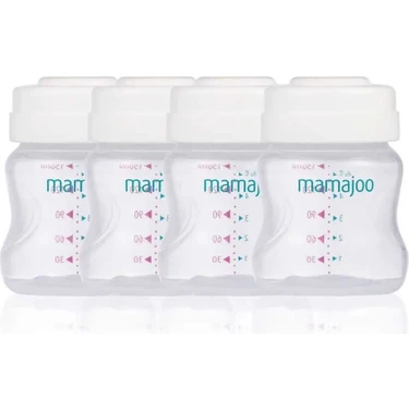 Mamajoo Anne Sütü ve Mama Saklama Kabı Seti 150 ml | Göğüs Pompası Uyumlu, 4lü