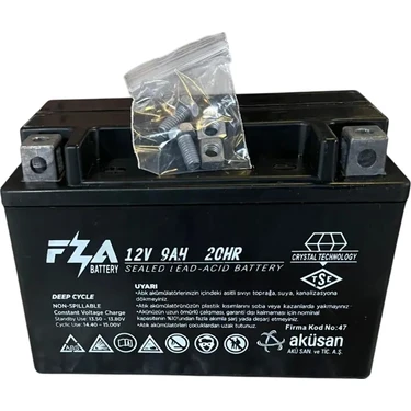 Fza 12 V 9 Ah Yatık Motor Aküsü ( Ytx9-Bs ) Fiyatı