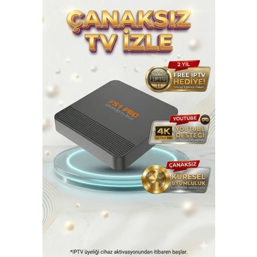 FS1PRO Teknoloji 2 Yıl Free Iptv Hediyeli Fs1 Pro Tv Box - Akıllı Tv Box Kutusu Media Player