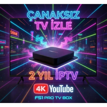 FS1PRO Teknoloji 2 Yıl Free Iptv Hediyeli Fs1 Pro Tv Box - Akıllı Smart Tv Kutusu Media