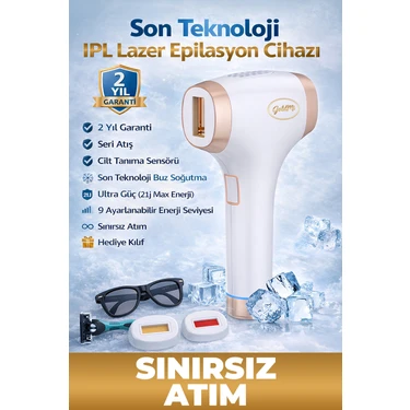 GoldMi Ipl-01 Buz Lazer Epilasyon Cihazı Sınırsız Atım Cilt Gençleştirme Otomatik Manuel 21J Yüksek