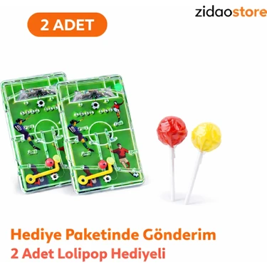 Emrah Gültekin 2 Adet Mini El Futbol Langırt Oyunu 2 Lolipop Şeker Hediyeli Hediye Paketinde Okul
