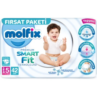 Molfix Premium Smart Fit Fırsat Paketi 5 Beden Junior 42