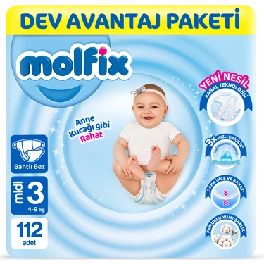 Molfix Kanal Teknolojisi Dev Avantaj Paketi 3 Beden Midi 112