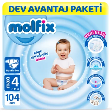 Molfix Kanal Teknolojisi Dev Avantaj Paketi 4 Beden Maxi 104