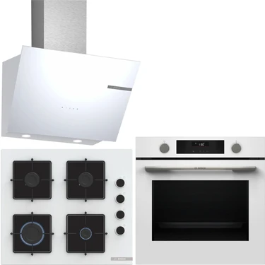 Bosch Beyaz 3 Lü Ankastre Set 499 ( HUA736EV0T - POP6C2P31O - DWK66PJ20T ) - Buhar Destekli