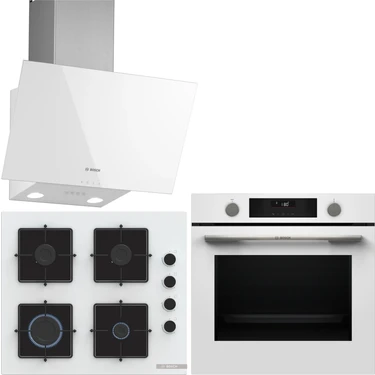 Bosch Beyaz 3 Lü Ankastre Set 487 ( HUA736EV0T - POP6C2P31O - DWK63PJ20T ) - Buhar Destekli
