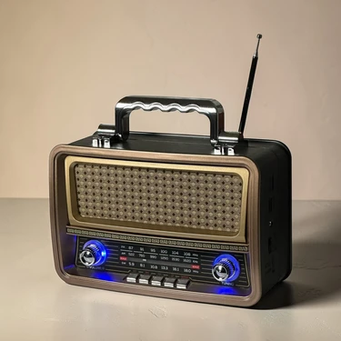 Dexxony Elektrikli ve Şarjlı Büyük Boy Nostaljik Ahşap Radyo Bluetooth Hoparlör - Fm/usb/sd Müzik