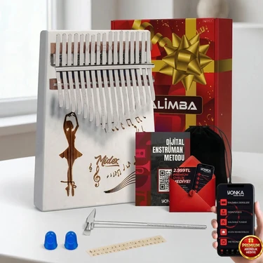 Midex KLX-540 Beyaz Kalimba 17 Tuşlu Full