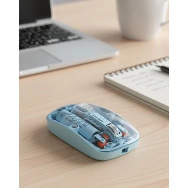 Marsilyan Mavi Kablosuz Mouse Bluetooth ve USB Çift Mod