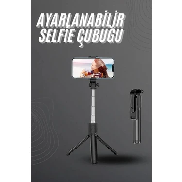İlkyaz Fashion Selfie Çubuğu Tripod Bluetooth Kumandalı Selfie Çubuğu Telefon
