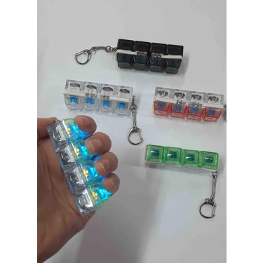 Fidget Anti Stres Giderici Işıklı Parmak Klavye Anahtarlik, Click Sesli Tuşlu Işıklı Popit 1