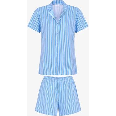 Penti Blue Stripes Pamuklu Gömlek Pijama
