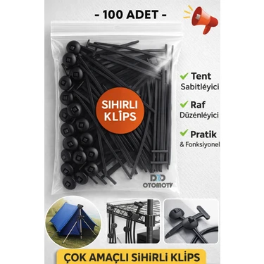 Yeni Nesil Cırt Kelepçe Klipsi Model 100 Adet Sihirli Klips Cırt