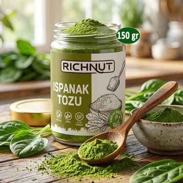 Richnut Ispanak Tozu - Katkısız Doğal Kurutulmuş