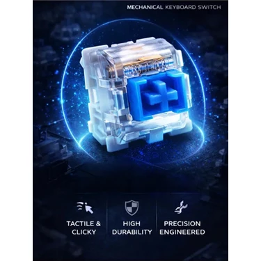 Outemu Mavi Mekanik Klavye Blue Switch Tactile Klik Sesli Yedek Tuş 10