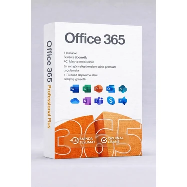 Microsoft Office 365 Pro Plus 2025 Lisans Üyeliği - Süresiz-Word, Excel, Outlook, Powerpoint,