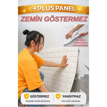 Renkli Duvarlar Plus Zemin Göstermez Arkası Folyolu 70cmx77cm 2mm Kendinden Yapışkanlı Esnek Duvar