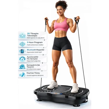 Yasomi Vibrostar TH-0070-E Bluetoothlu 3D 5 Programlı Titreşimli Spor Kondisyon Fitness Egzersiz